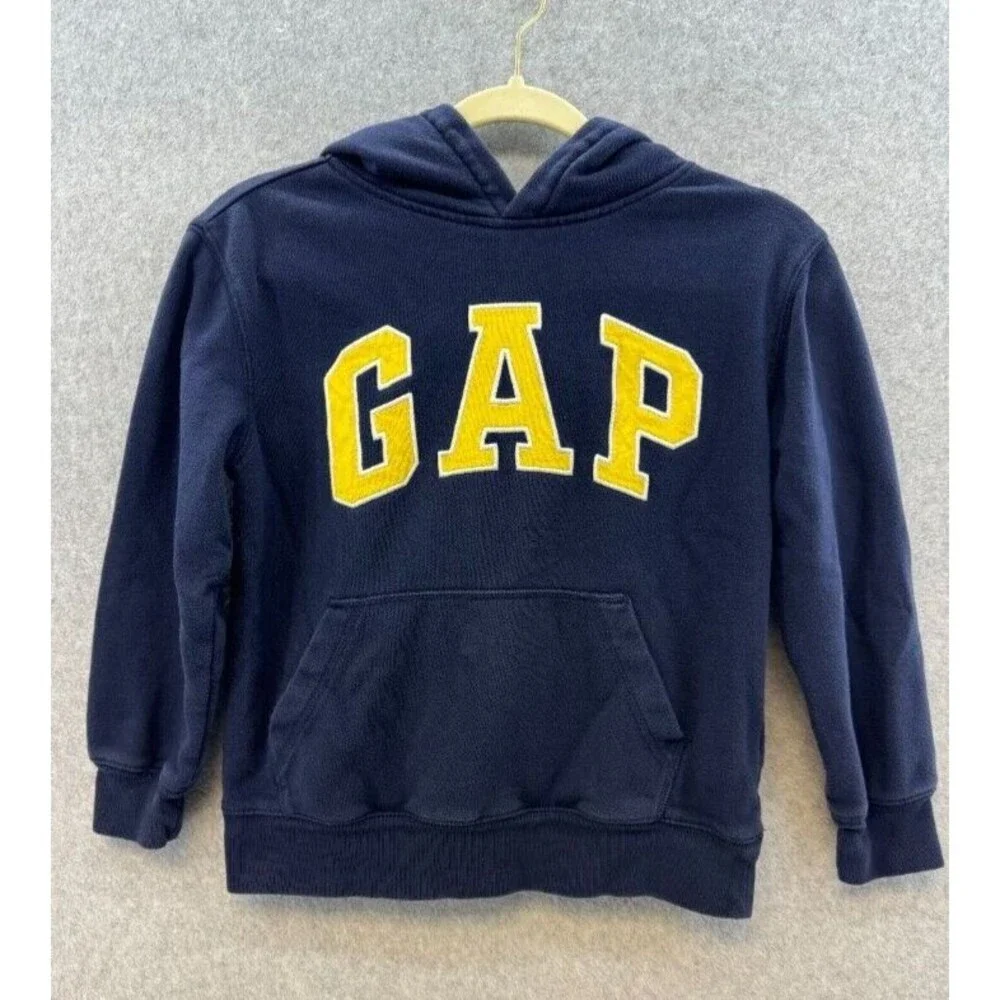 Gap Kids‎ Hoodie Size M Navy Long Sleeve Pull Over Hood Pocket Youth Hoodie GAP